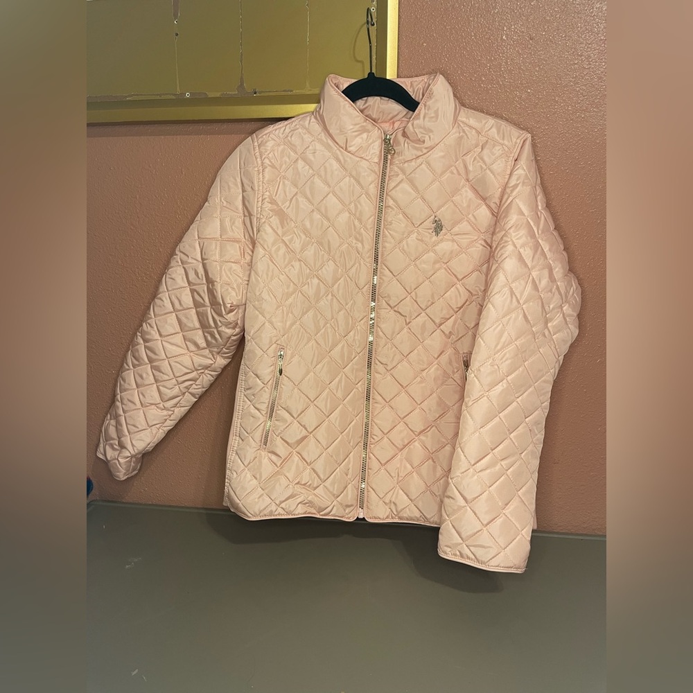 U.S. Polo Assn. Quilted Light Pink Puffer Jacket
